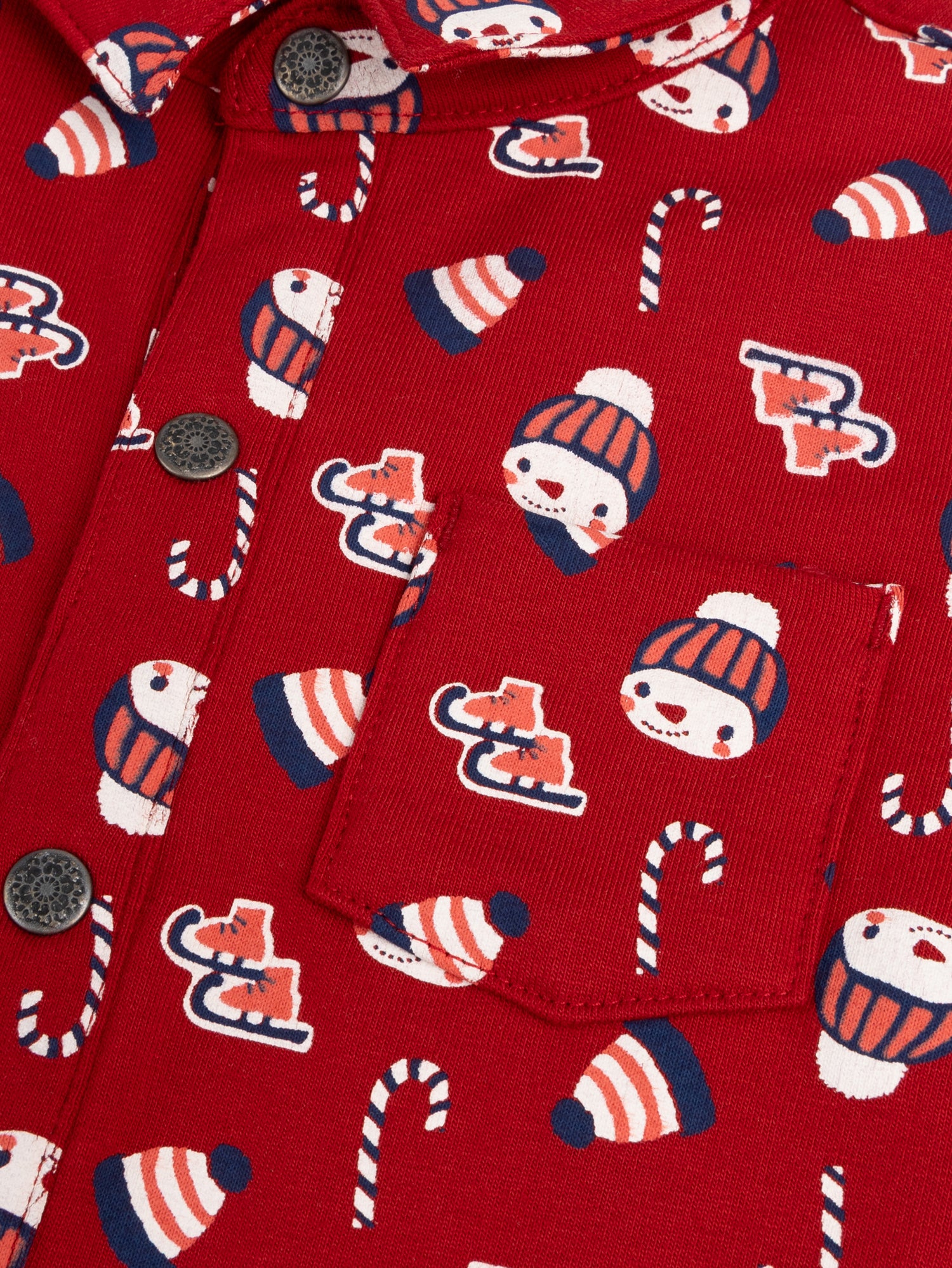 Chemise manches courtes à imprimé hivernal pour bébé garçon