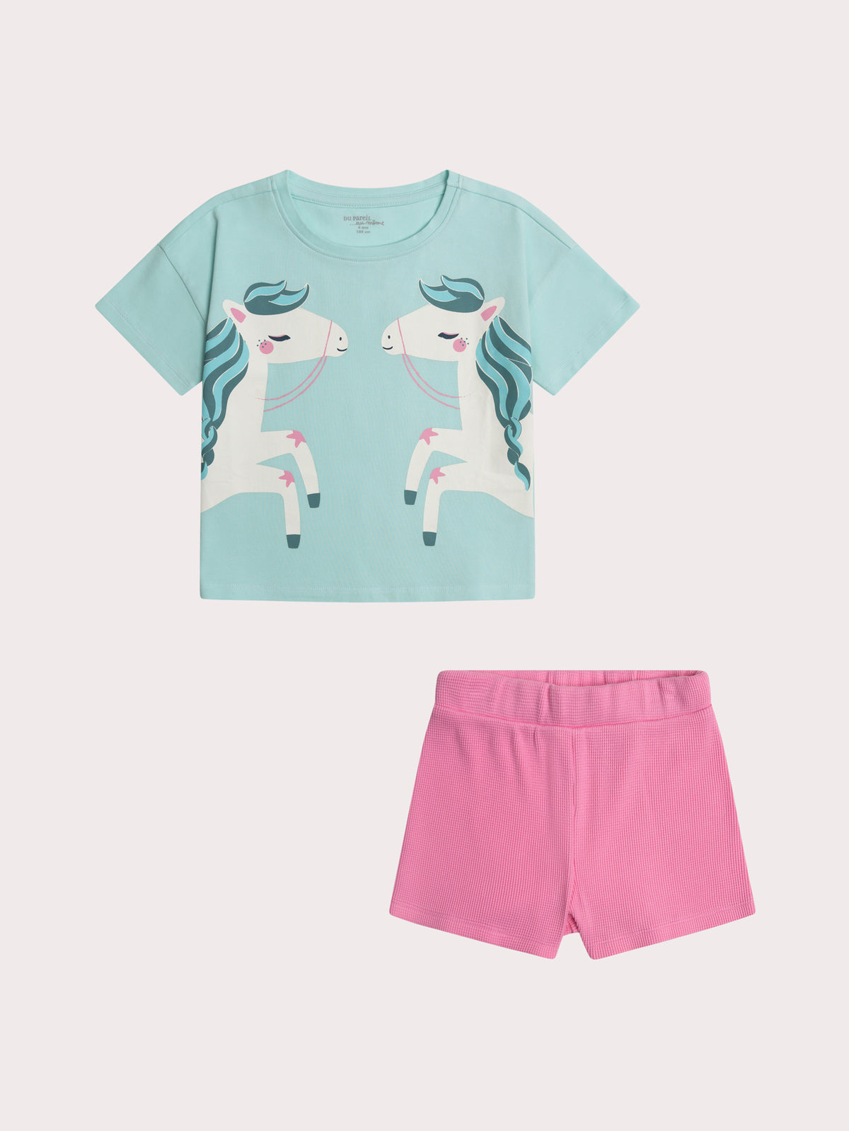 Pyjama Sweat à Capuche Fille - Imprimé Cheval, Manches Longues - Tissu Doux Polyester - Pour Enfants, Confort Nuit Et Loisirs