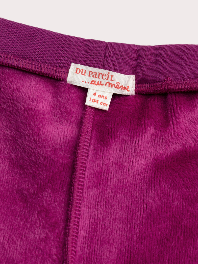 Legging rose imprimé coeur pailleté