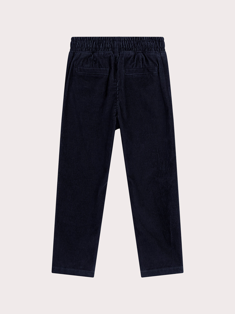 Pantalon bleu marine en velours milleraies