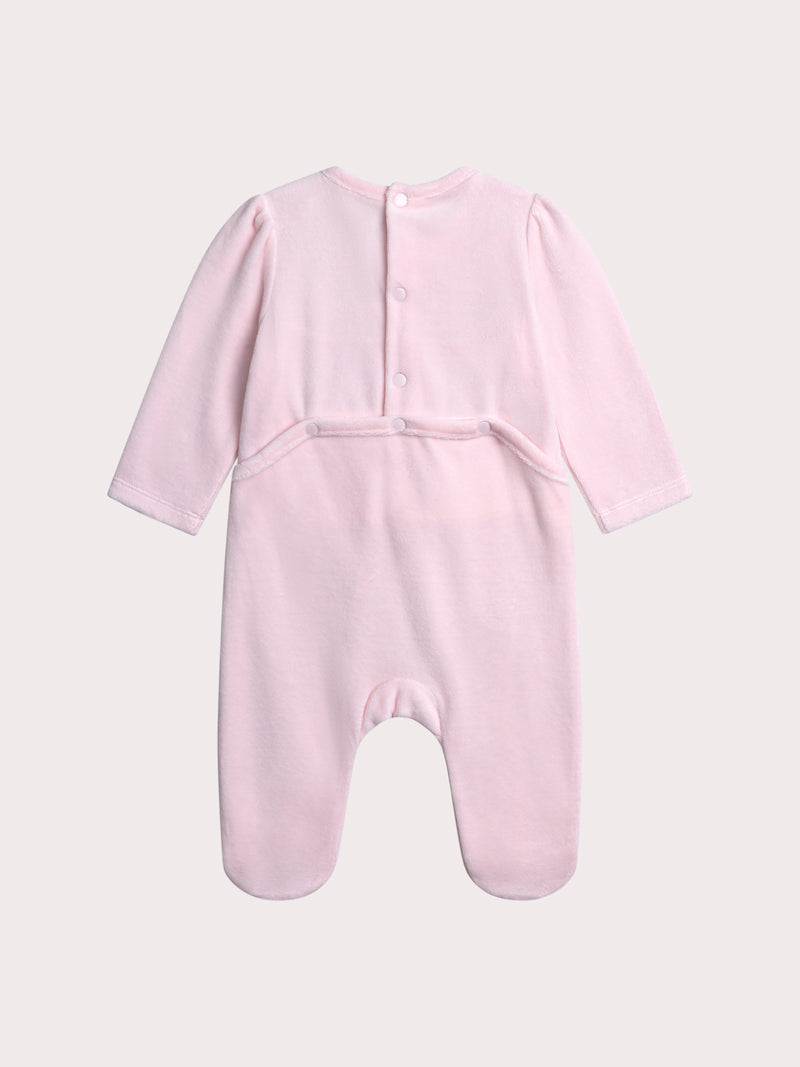 Grenouillère rose pale pour bébé fille