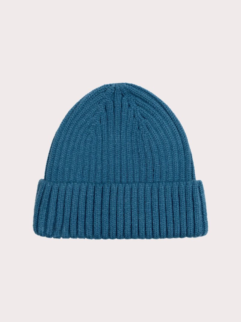 Bonnet bleu côtelé pour bébé garçon