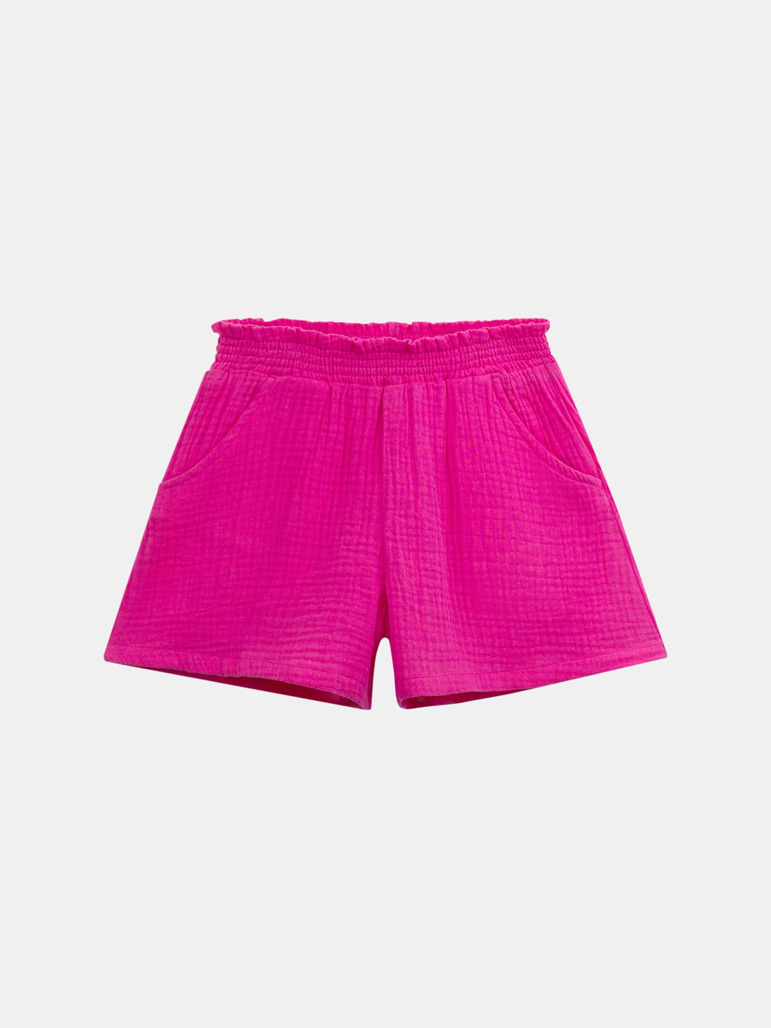 Combi short rose poudré imprimé cachemire fille