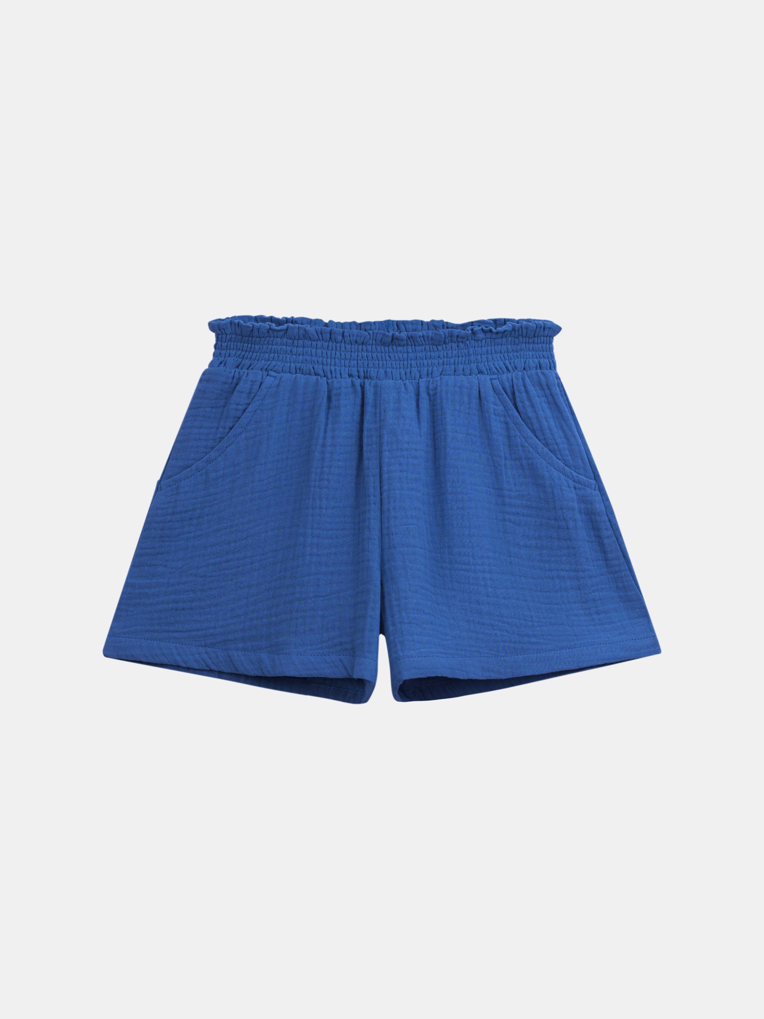 Short bleu foncé à poches pour fille