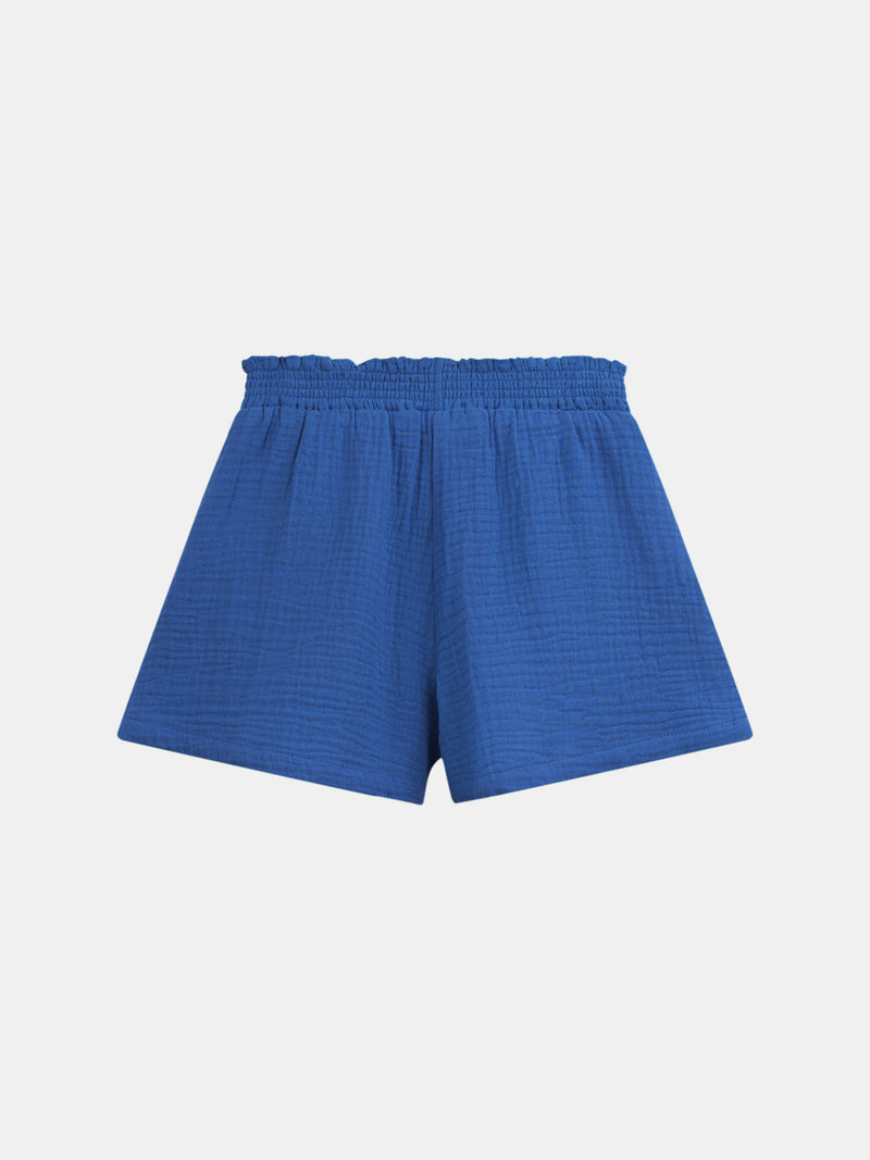 Short bleu foncé à poches pour fille