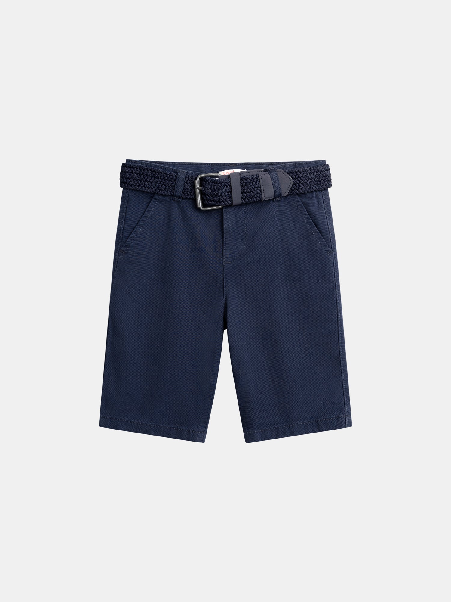 Bermuda bleu foncé avec ceinture pour garçon