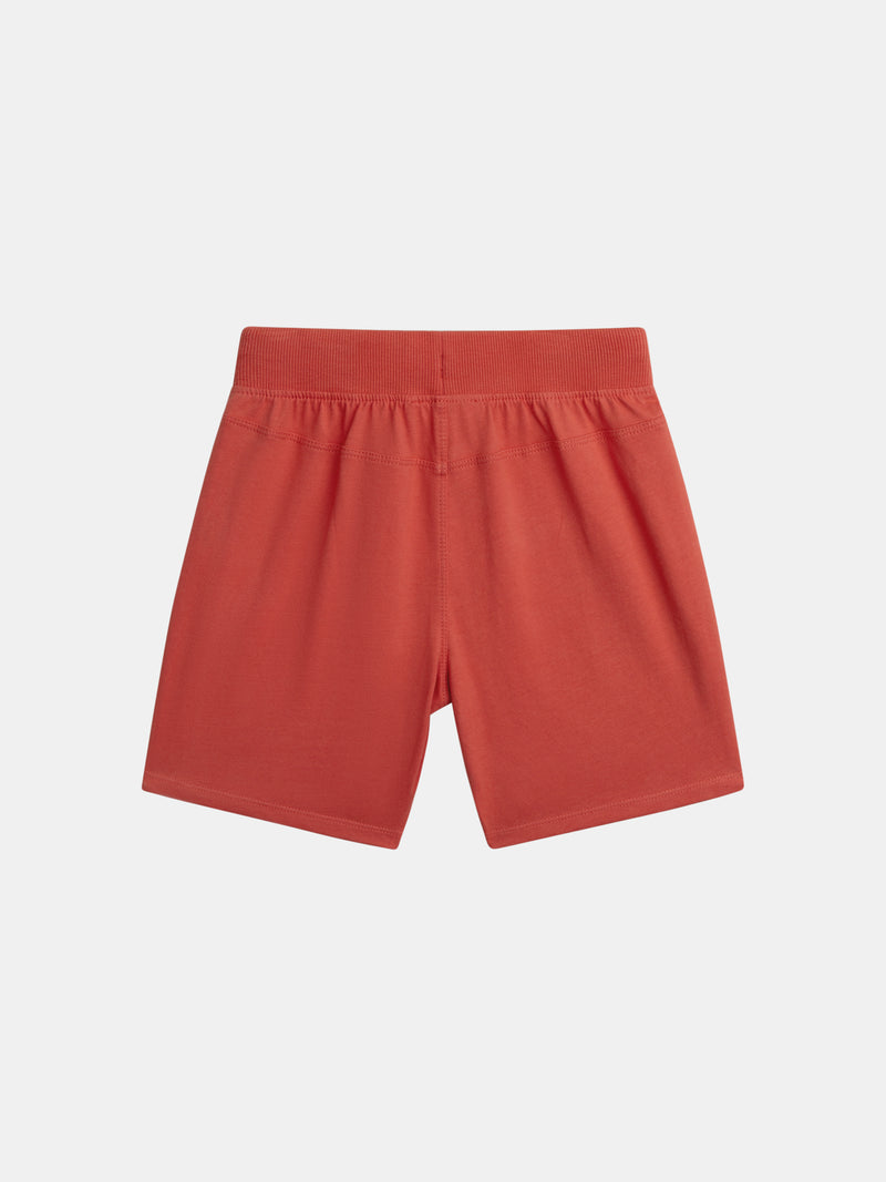 Ensemble t-shirt écru et short rouge avec animation pour garçon