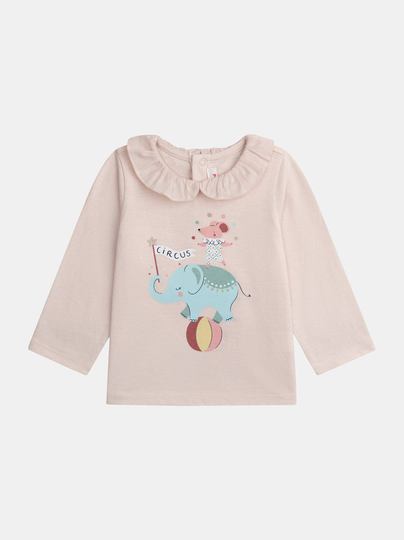 Brassière à col volanté rose poudré pour bébé fille