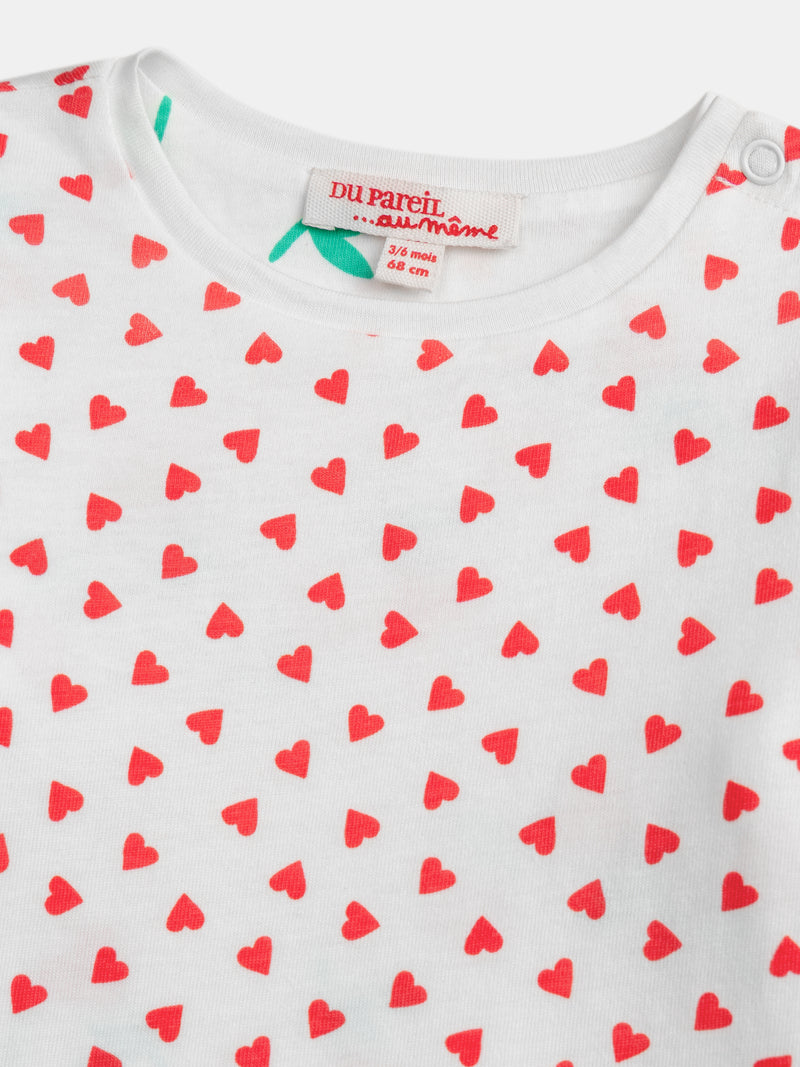 T-shirt réversible motif cœur pour bébé fille