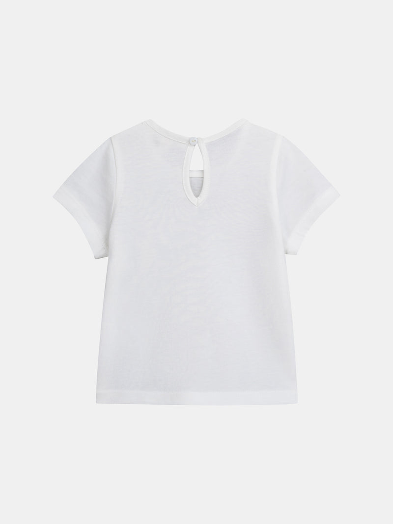 Tee-shirt écru avec imprimé "Monde Marin" pour bébé fille