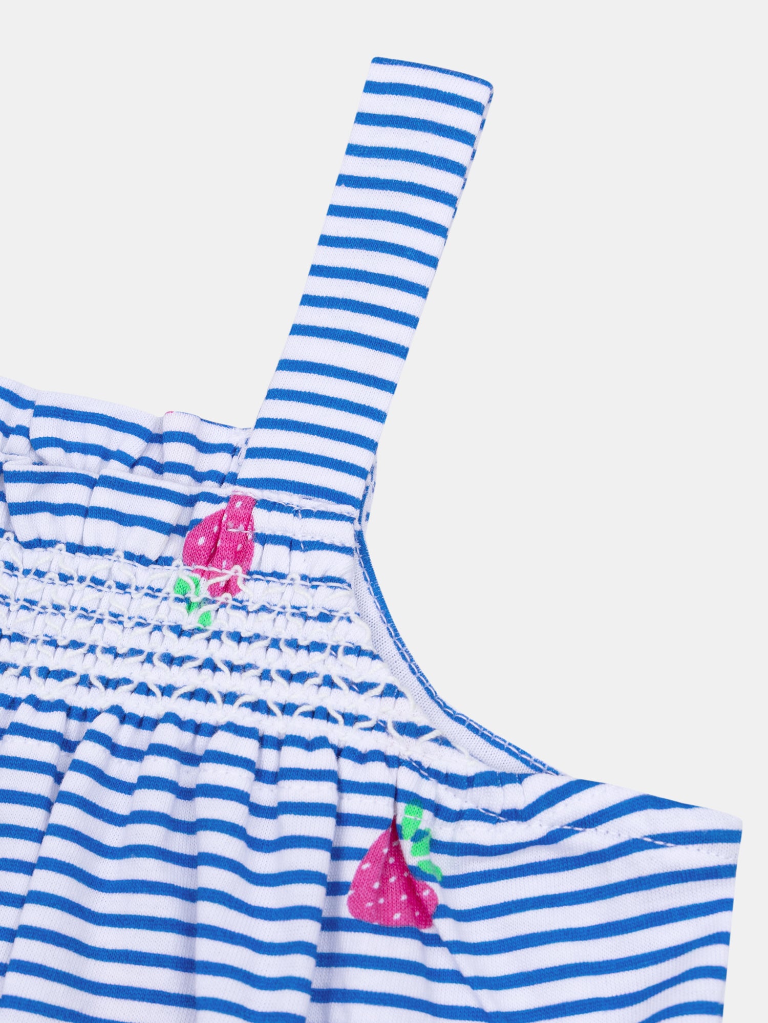 Barboteuse bleu et blanc à rayures et imprimé fraises Bleu et blanc pour bébé fille