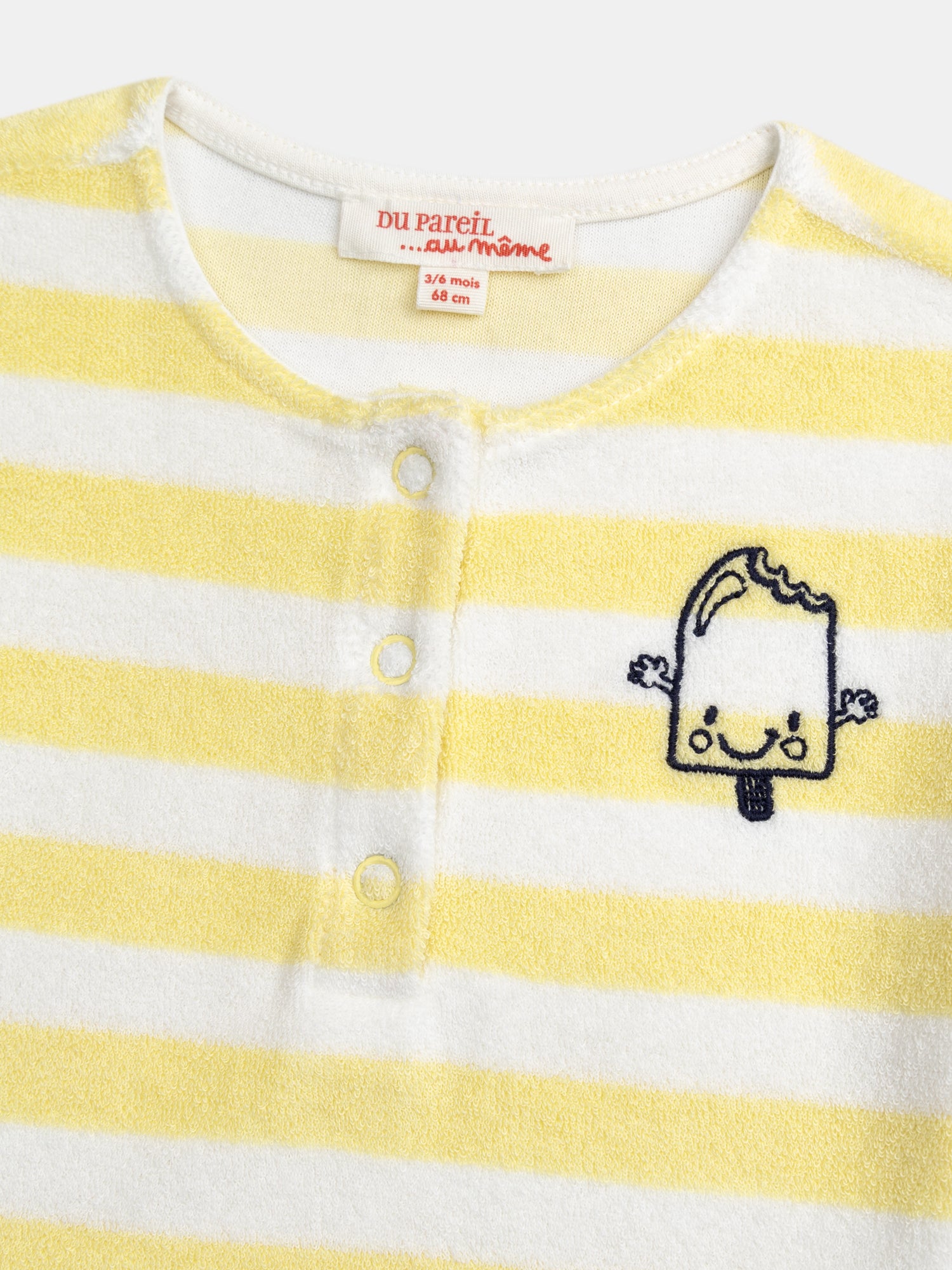 Ensemble t-shirt et short rayé Jaune paille pour bébé garçon