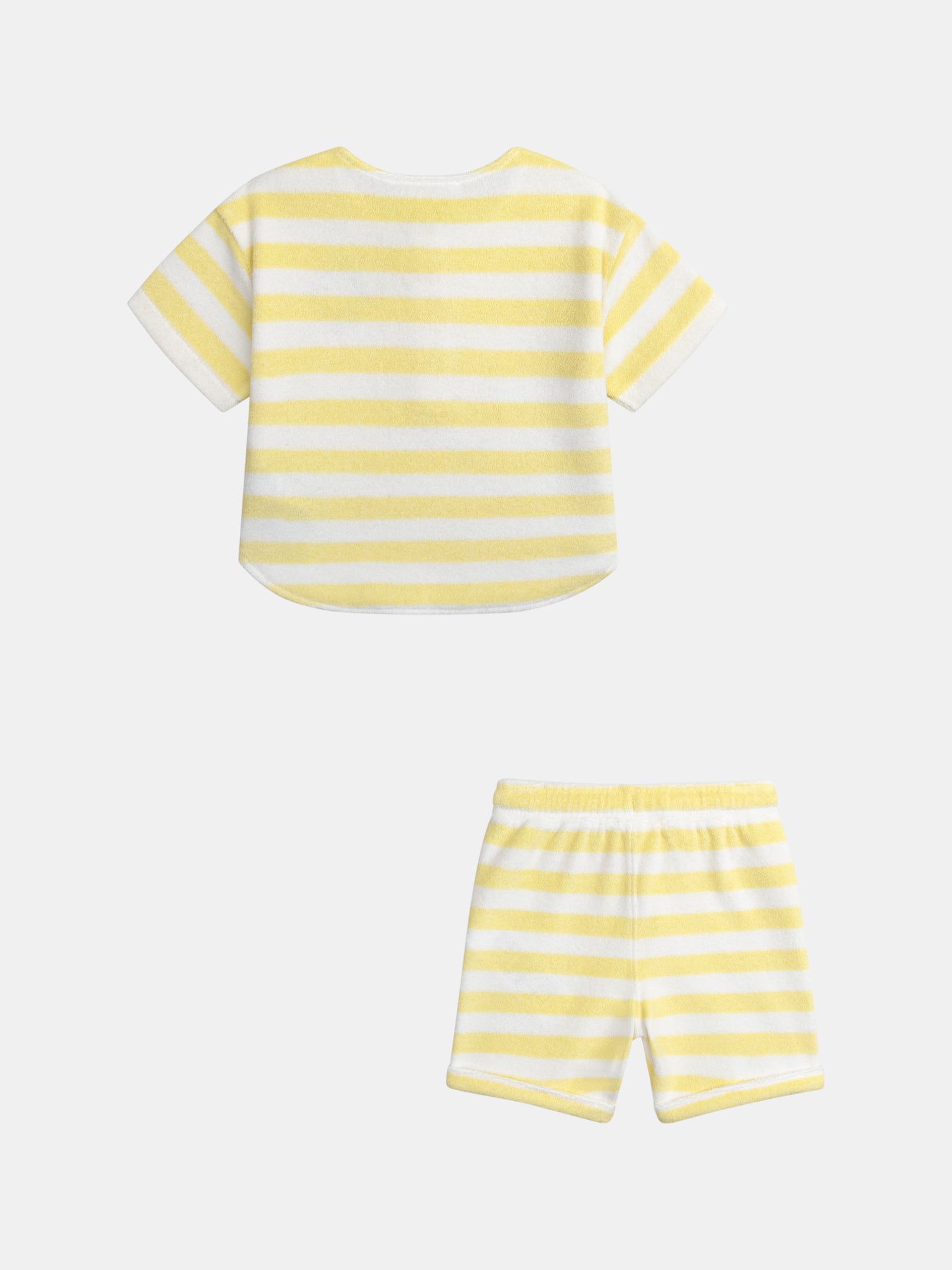 Ensemble t-shirt et short rayé Jaune paille pour bébé garçon