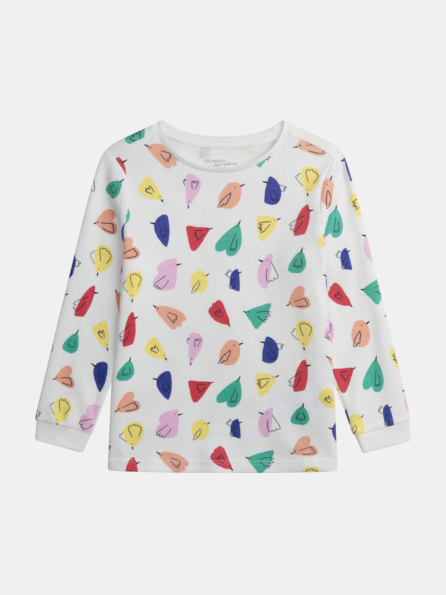 Pyjama écru imprimé all-over oiseaux pour fille