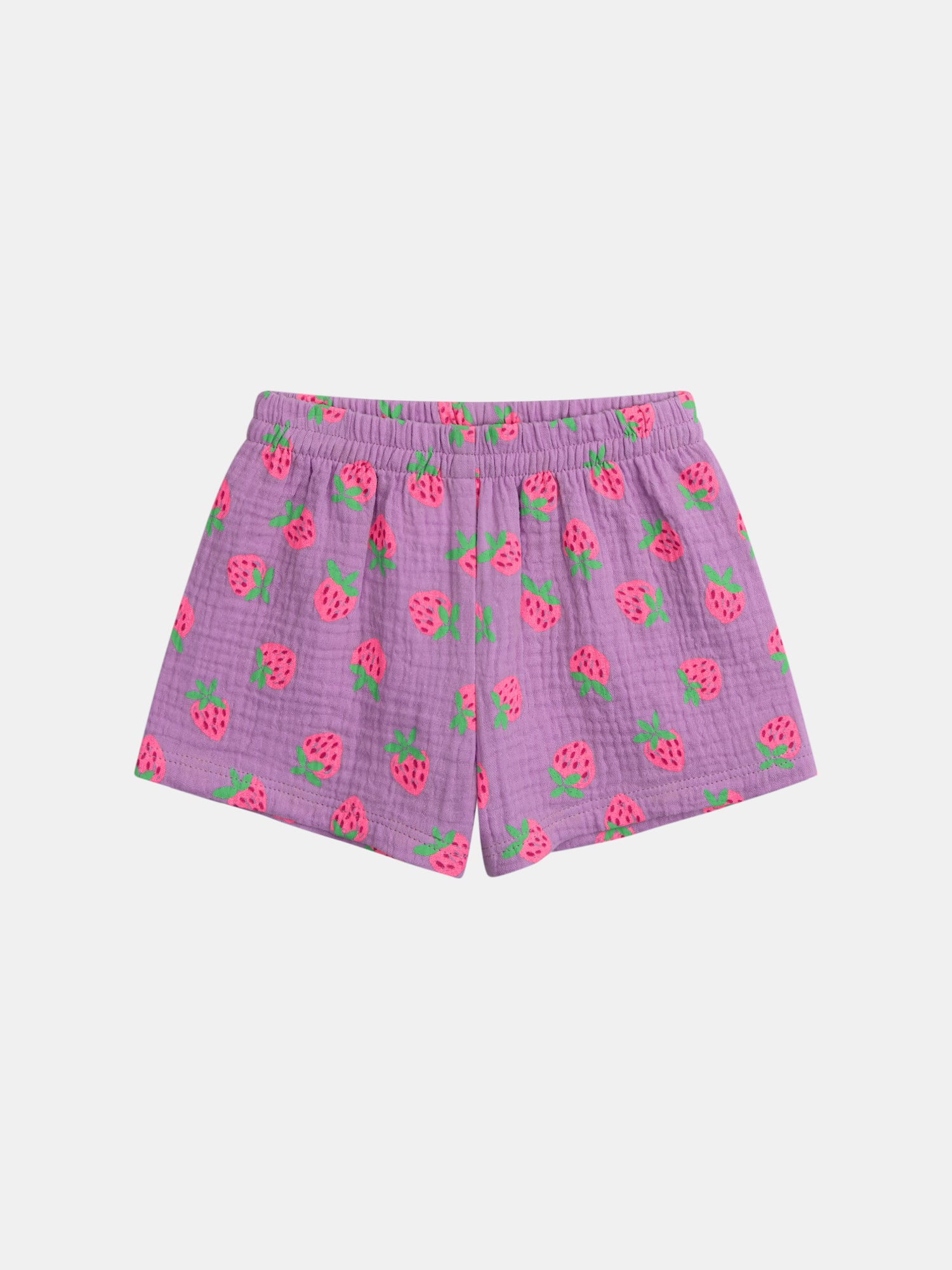 Pyjama court violet imprimé "Fraises Gourmandes" pour enfant fille