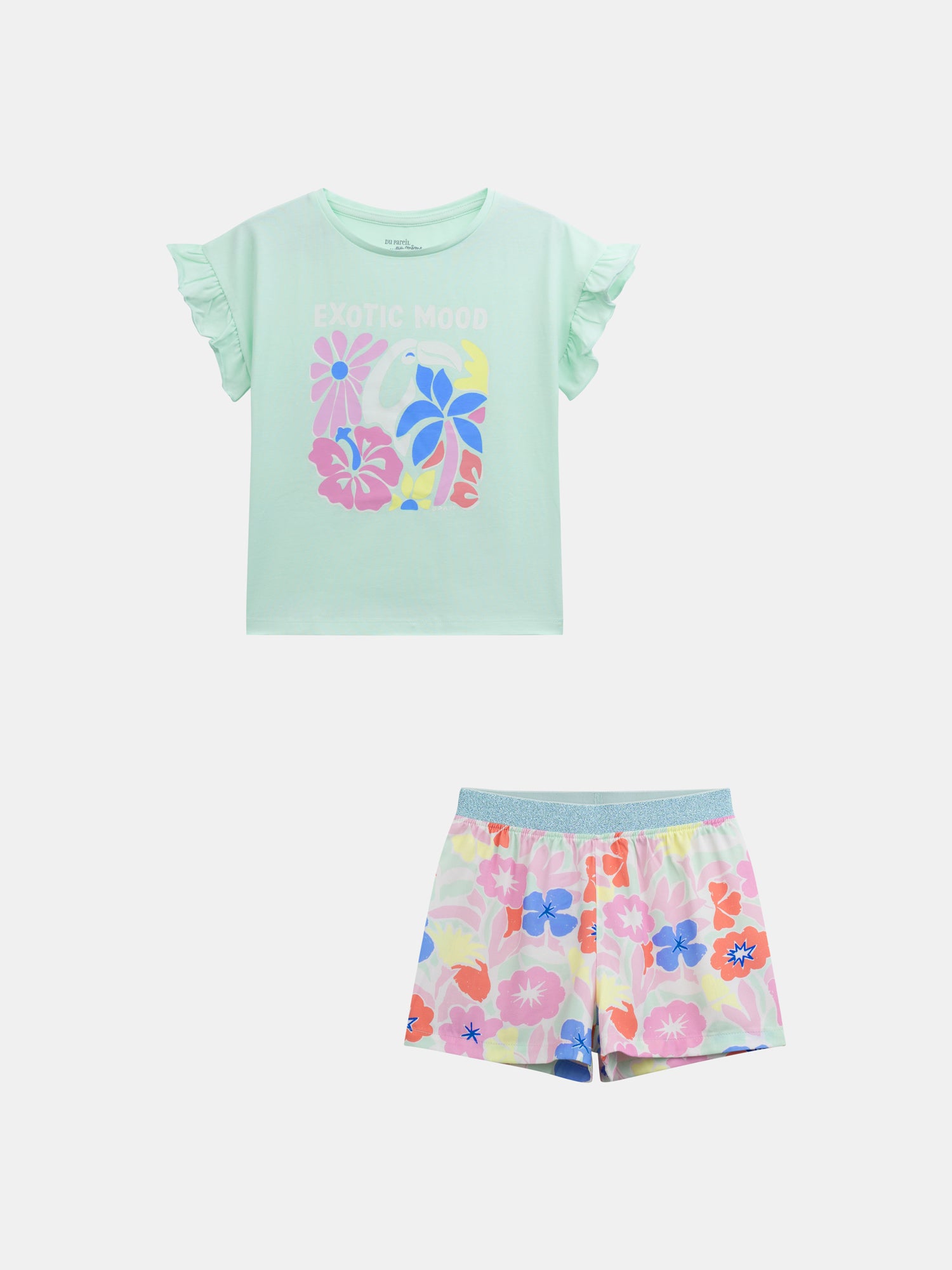 Pyjama court phosphorescent imprimé "Exotic Mood" pour enfant fille