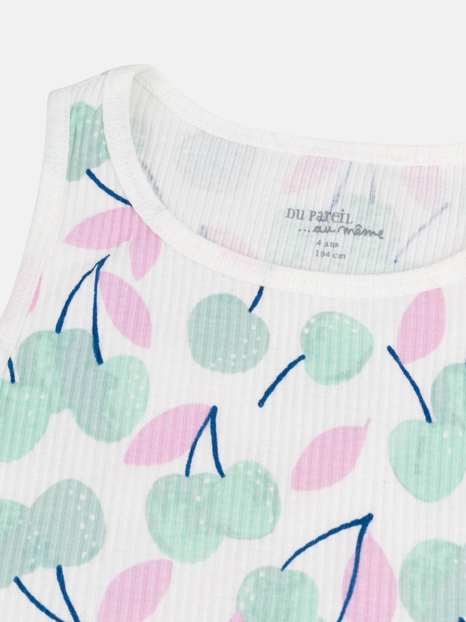 Pyjama court débardeur à imprimé "Cerises Pastel" pour enfant fille