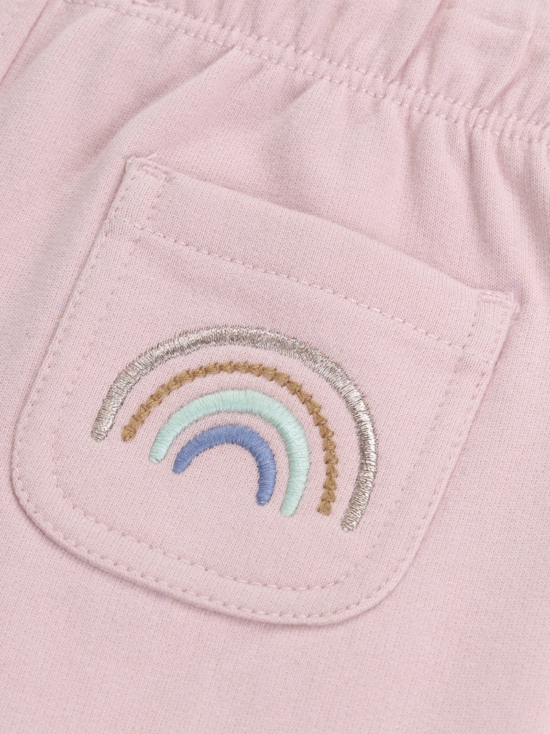 Ensemble sweat et pantalon rose "RAINBOW" pour bébé fille