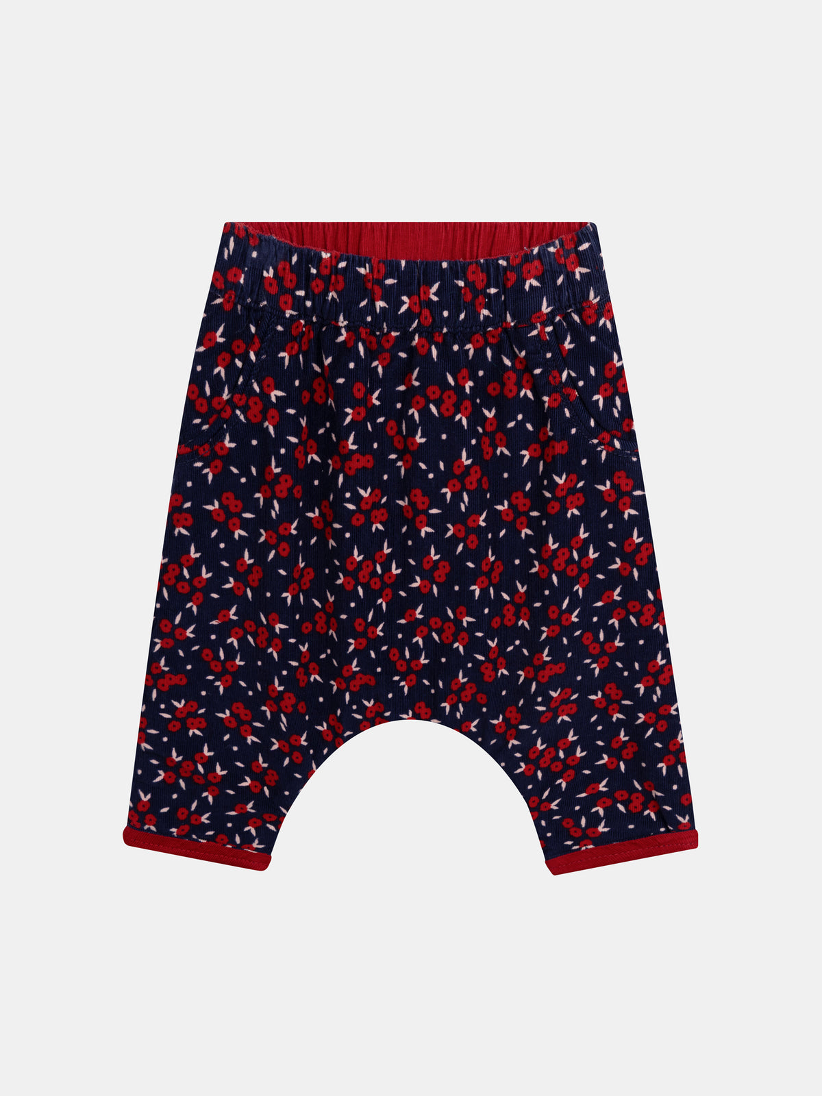 Pantalon réversible en velours côtelé pour bébé fille