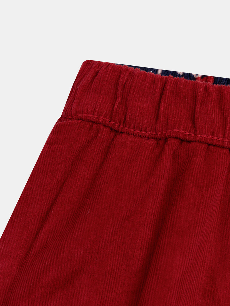 Pantalon réversible en velours côtelé pour bébé fille