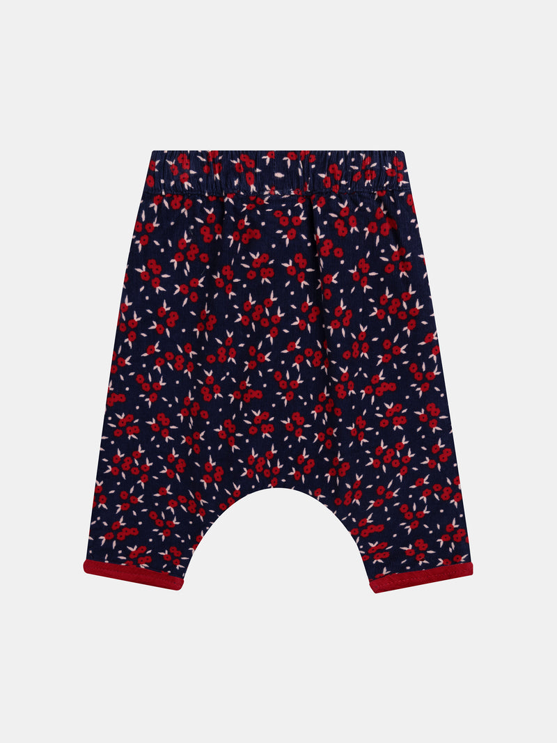 Pantalon réversible en velours côtelé pour bébé fille