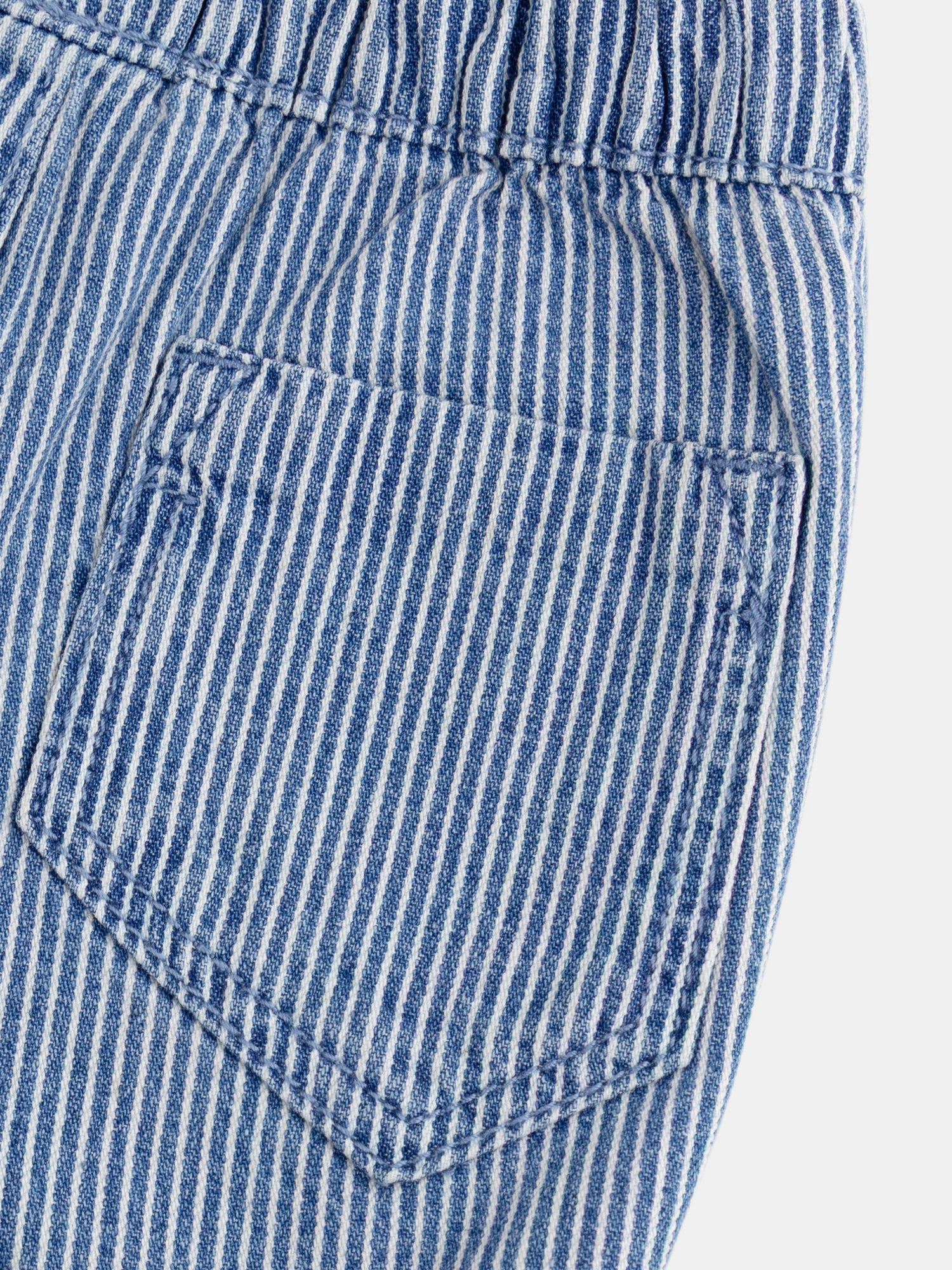 Bermuda en denim rayé "Play" Bleu et Écru pour bébé garçon