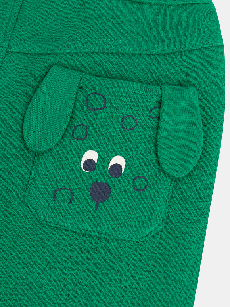 Pantalon vert gazon "ARTY SCHOOL" pour bébé garçon