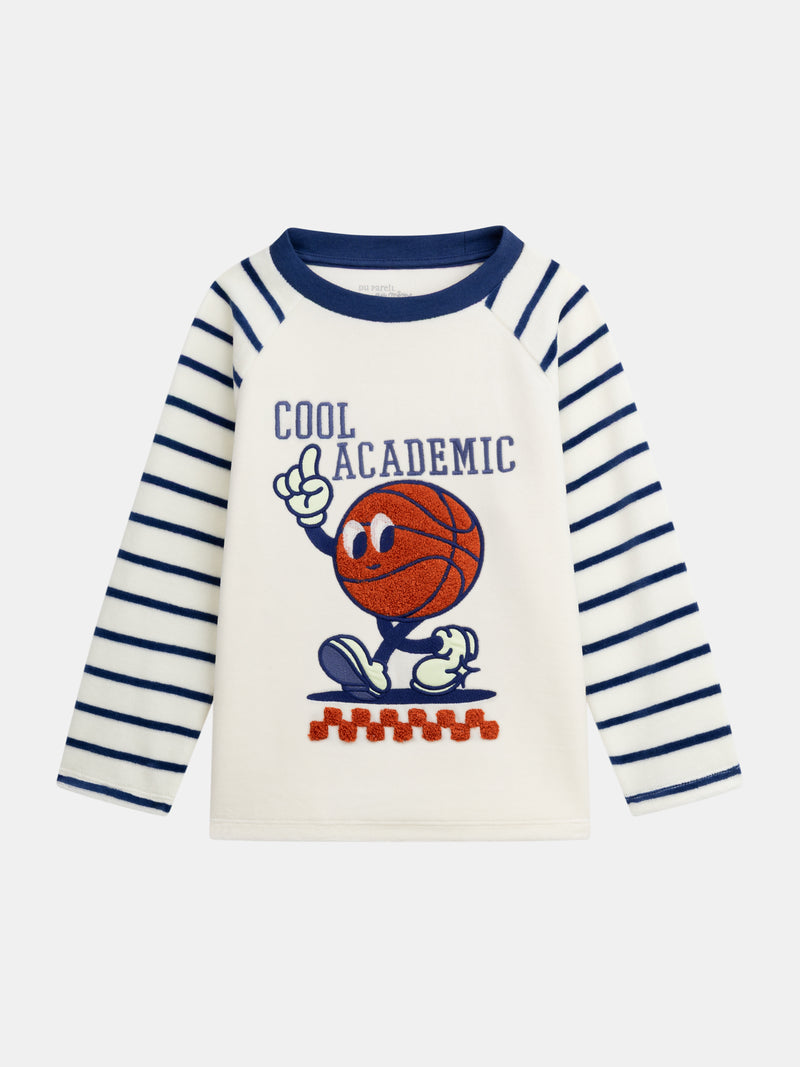 Pyjama 2 pièces en velours phosphorescent "Cool Academic " pour enfant garçon