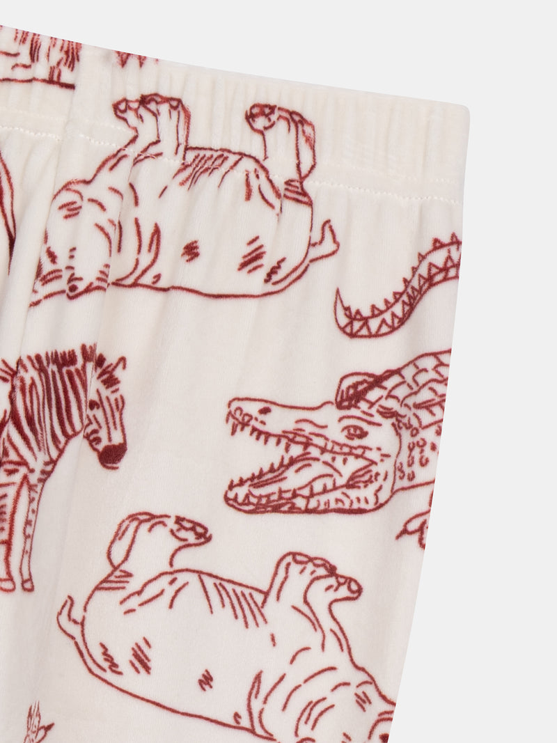 Pyjama 2 pièces en velours imprimé intégral savane pour enfant garçon