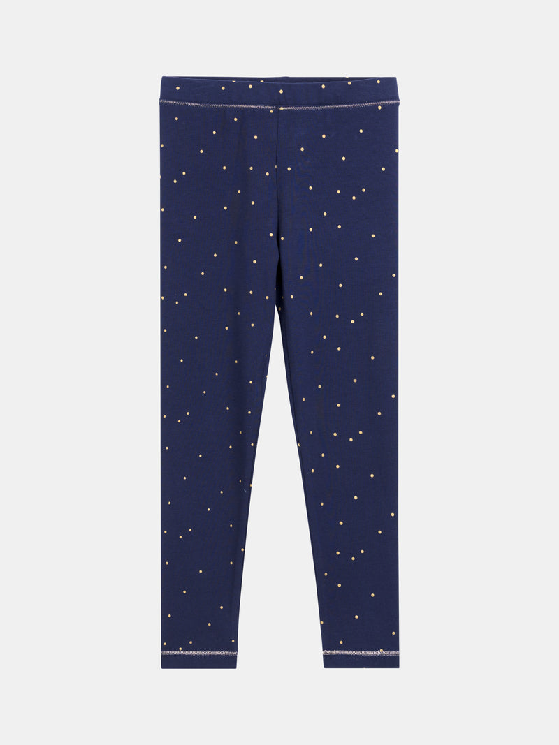 Legging bleu marine a poids pour fille
