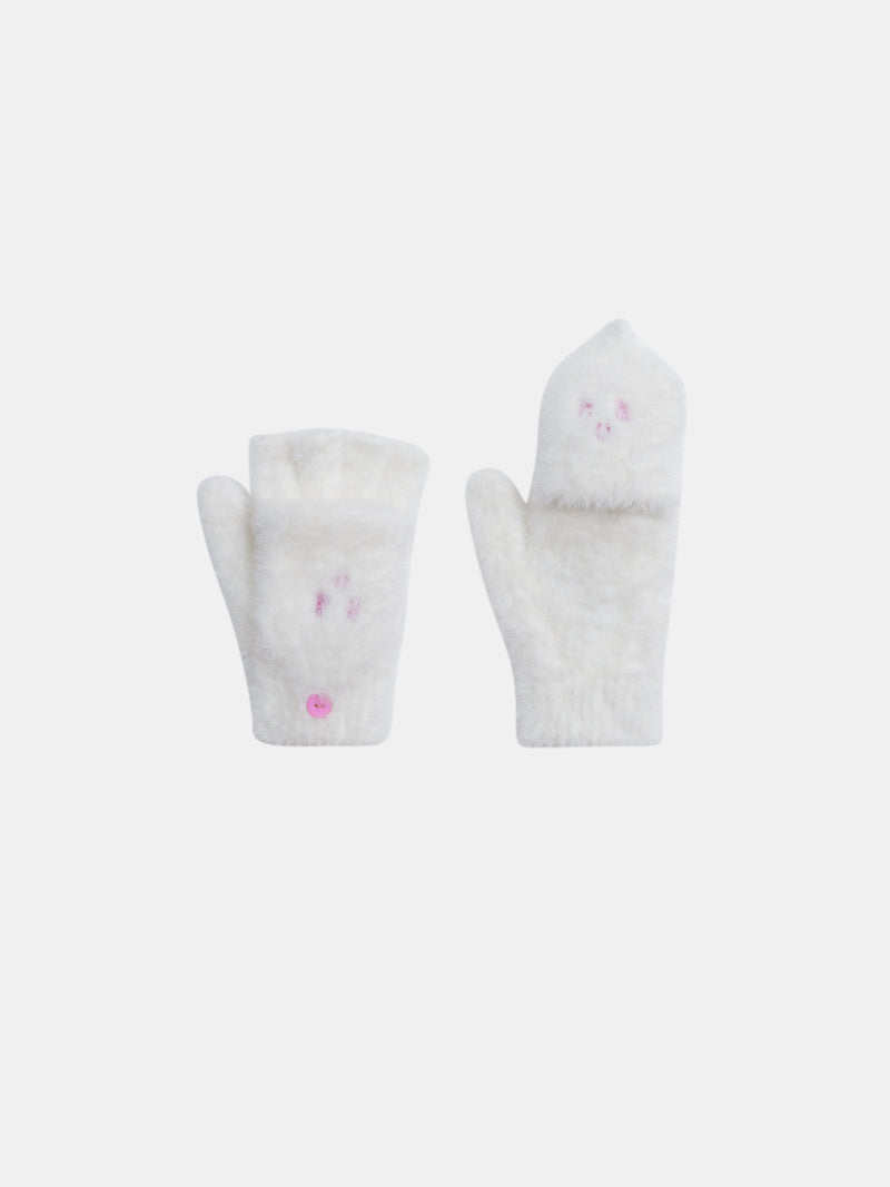 Mouffles écrus pour filles