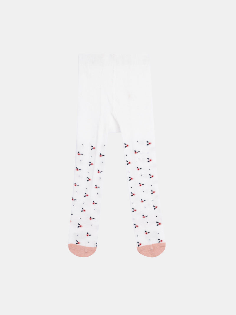 Collant rose à motif fleurs pour bébé fille