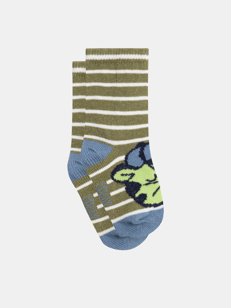 Chaussettes à bandes colorées et motifs animal pour bébé garçon