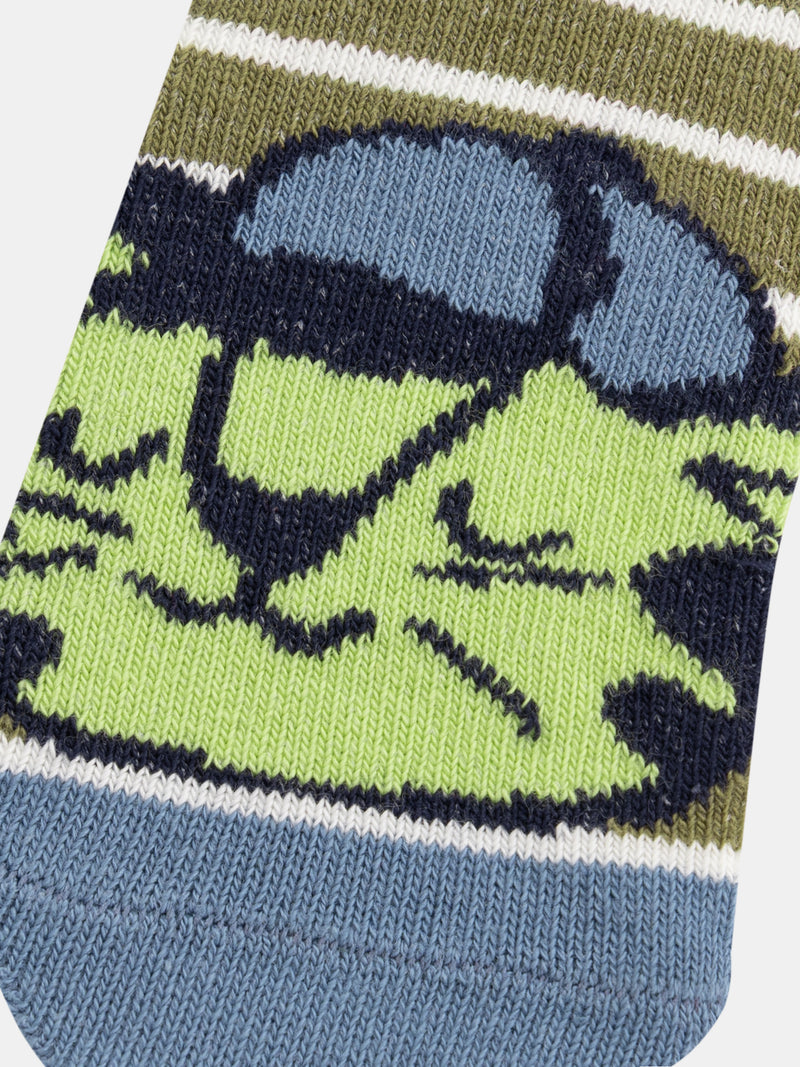 Chaussettes à bandes colorées et motifs animal pour bébé garçon
