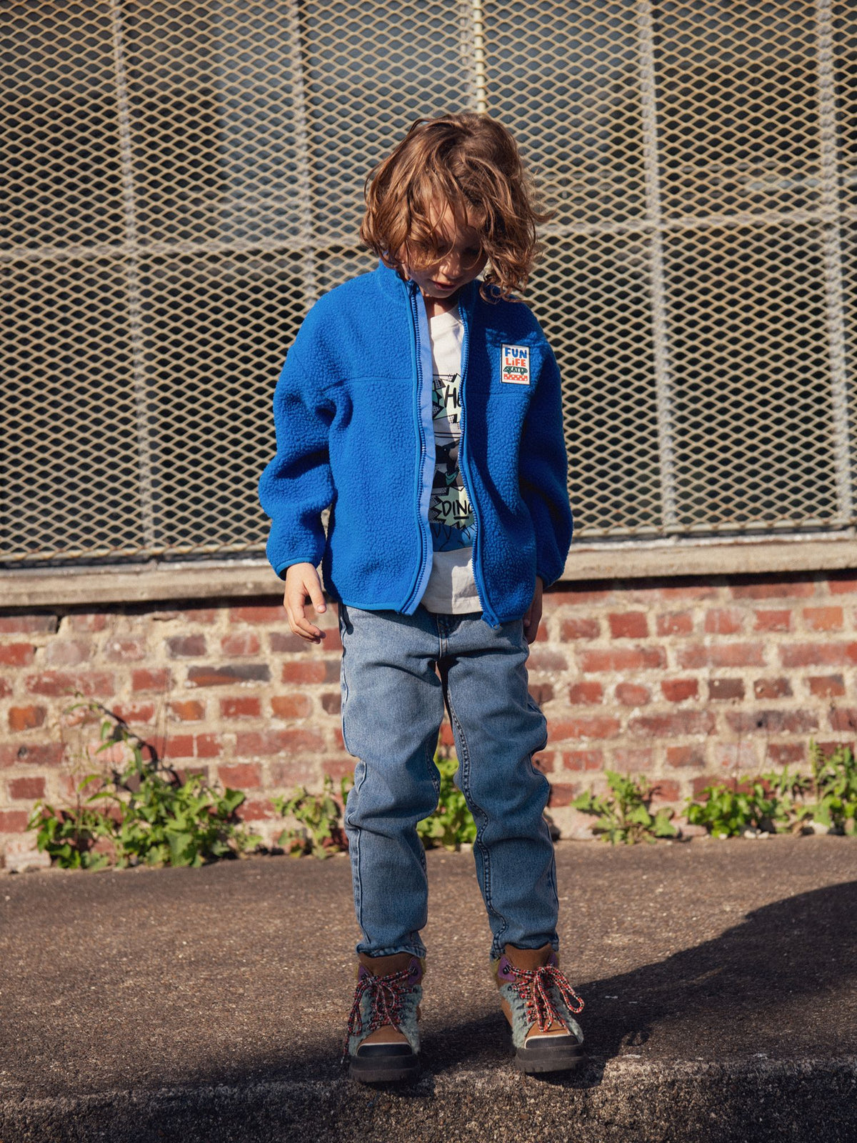 Gilet bleu zippé pour garçon