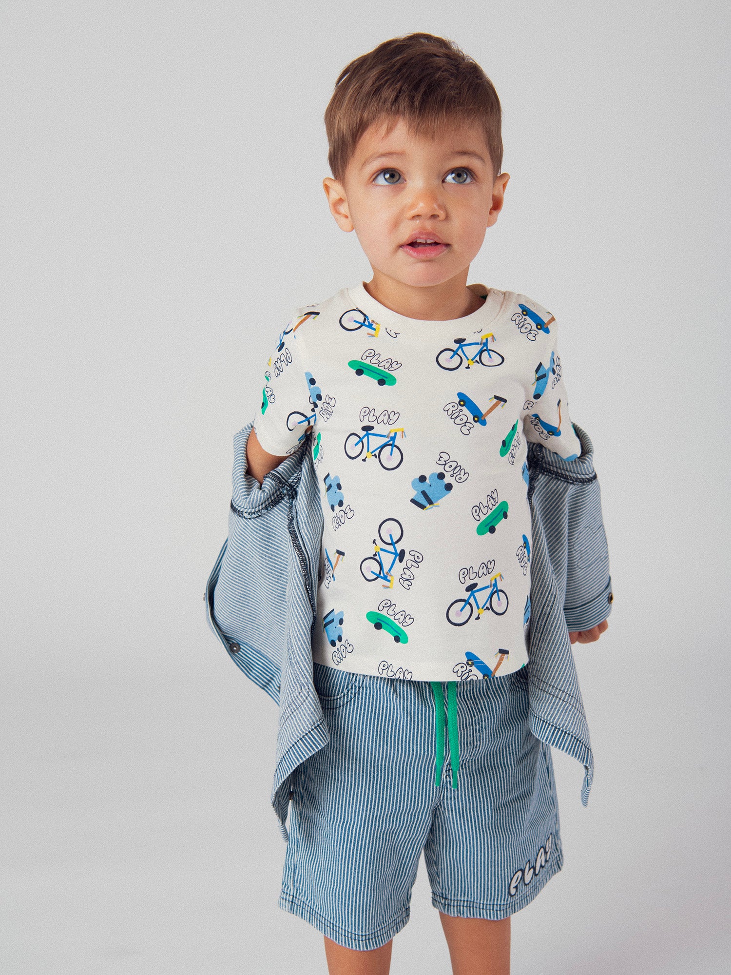 T-shirt écru à imprimé "ride"pour garçon