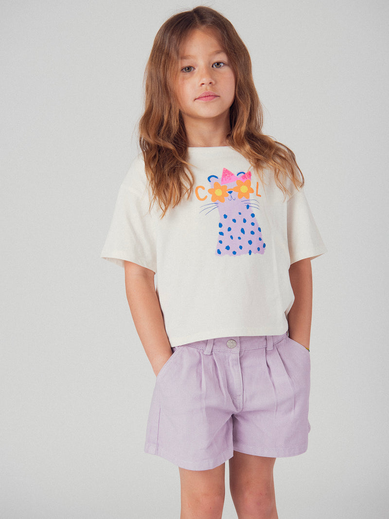 T-shirt écru à animation animale pour fille