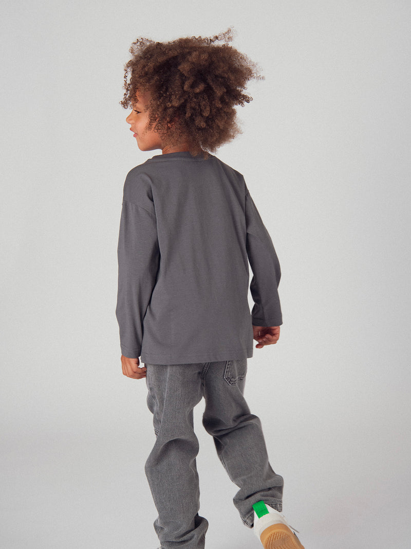 Jeans en denim gris à poches pour garçon