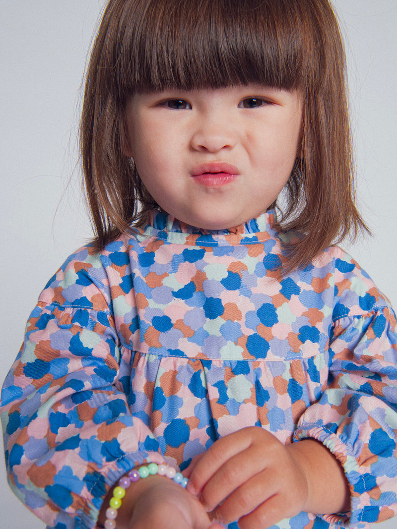 Robe imprimée à col volanté pour bébé fille
