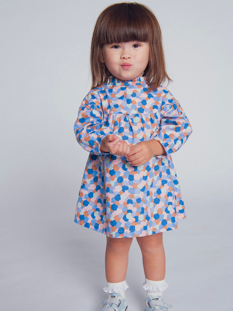 Robe imprimée à col volanté pour bébé fille