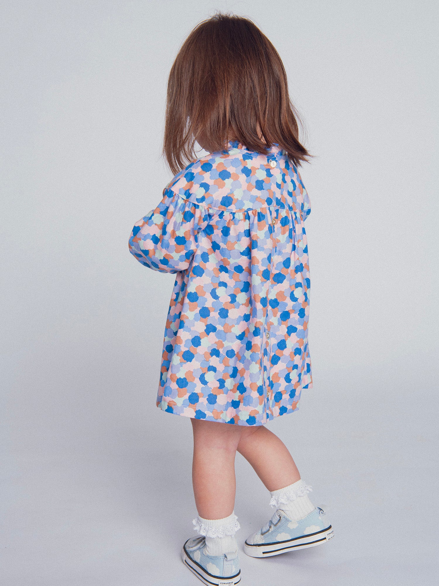 Robe imprimée à col volanté pour bébé fille