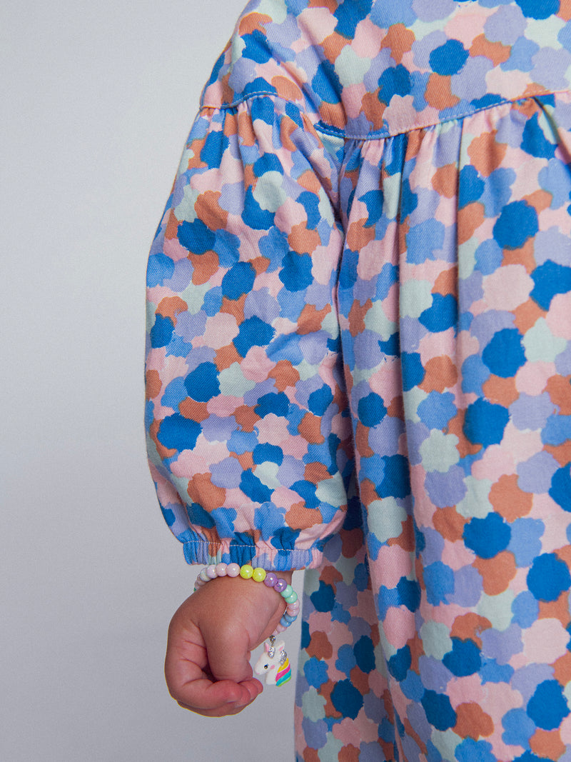 Robe imprimée à col volanté pour bébé fille