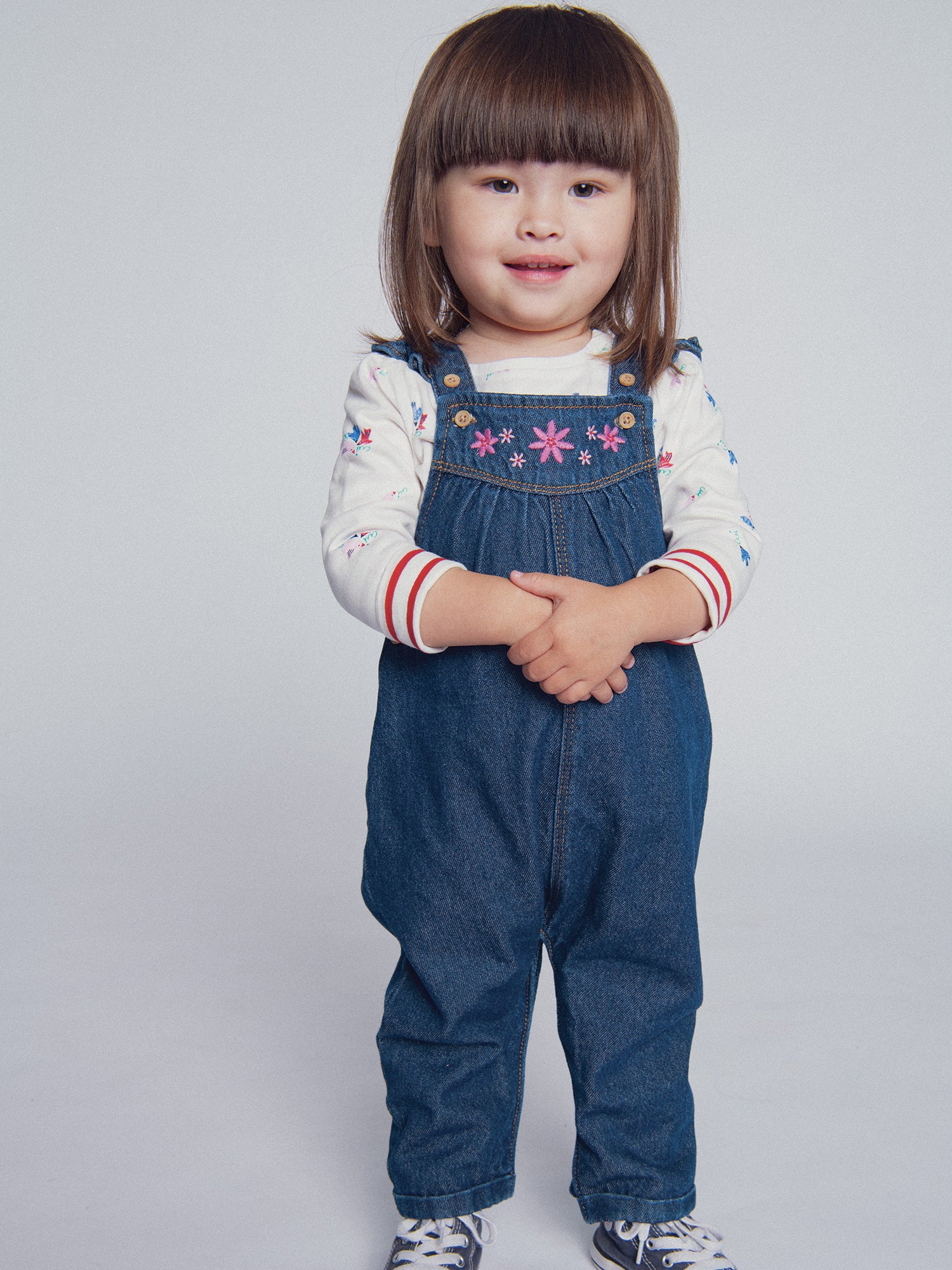 Tee-shirt réversible écru et rayé "ARTY SCHOOL" pour bébé fille