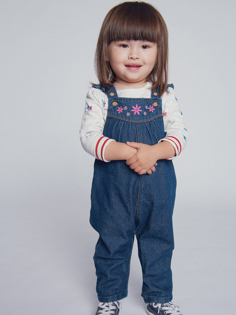 Tee-shirt réversible écru et rayé "ARTY SCHOOL" pour bébé fille