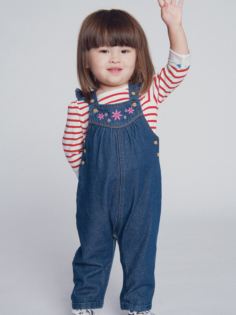 Tee-shirt réversible écru et rayé "ARTY SCHOOL" pour bébé fille