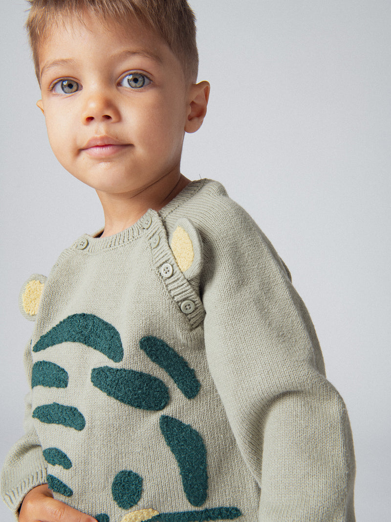 Pullover vert "Wild Campus" pour bébé garçon