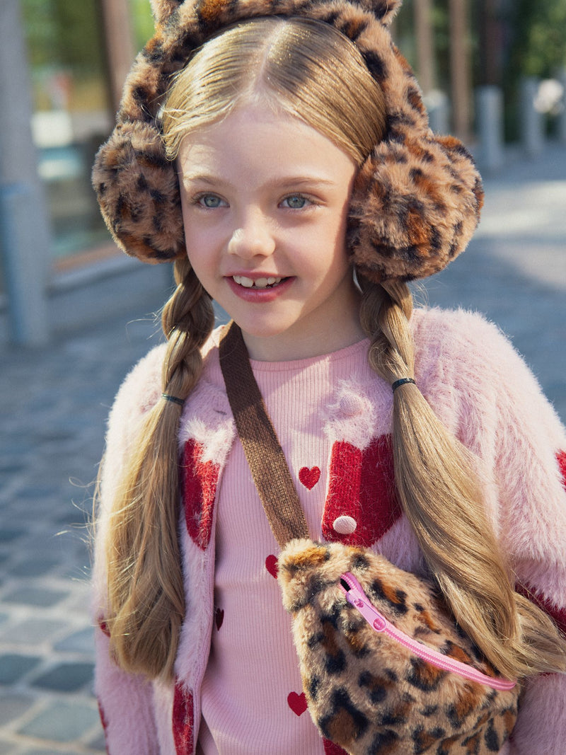 Cache-oreilles motif léopard pour fille