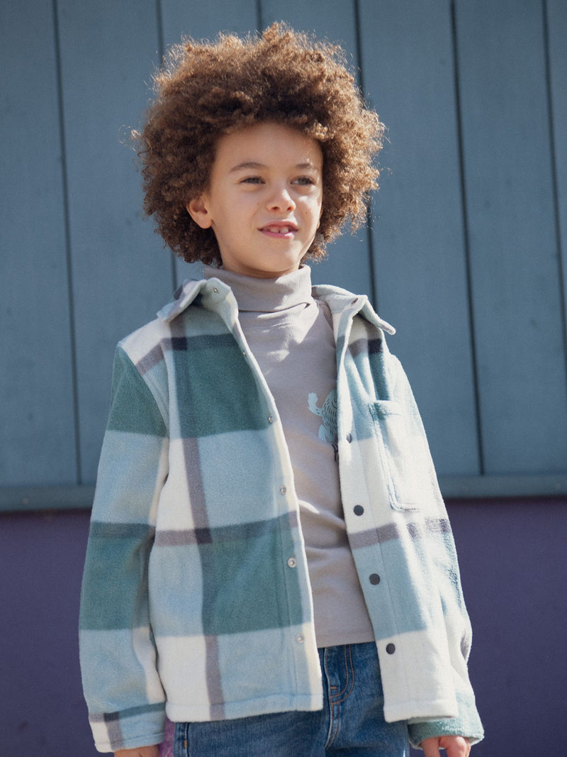 Chemise en polaire à carreaux pour garçon