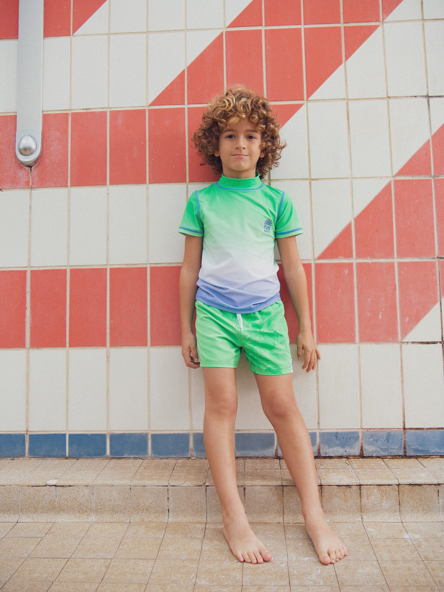 Tee shirt de bain UPF 50+ tie&dye bicolore pour garçon