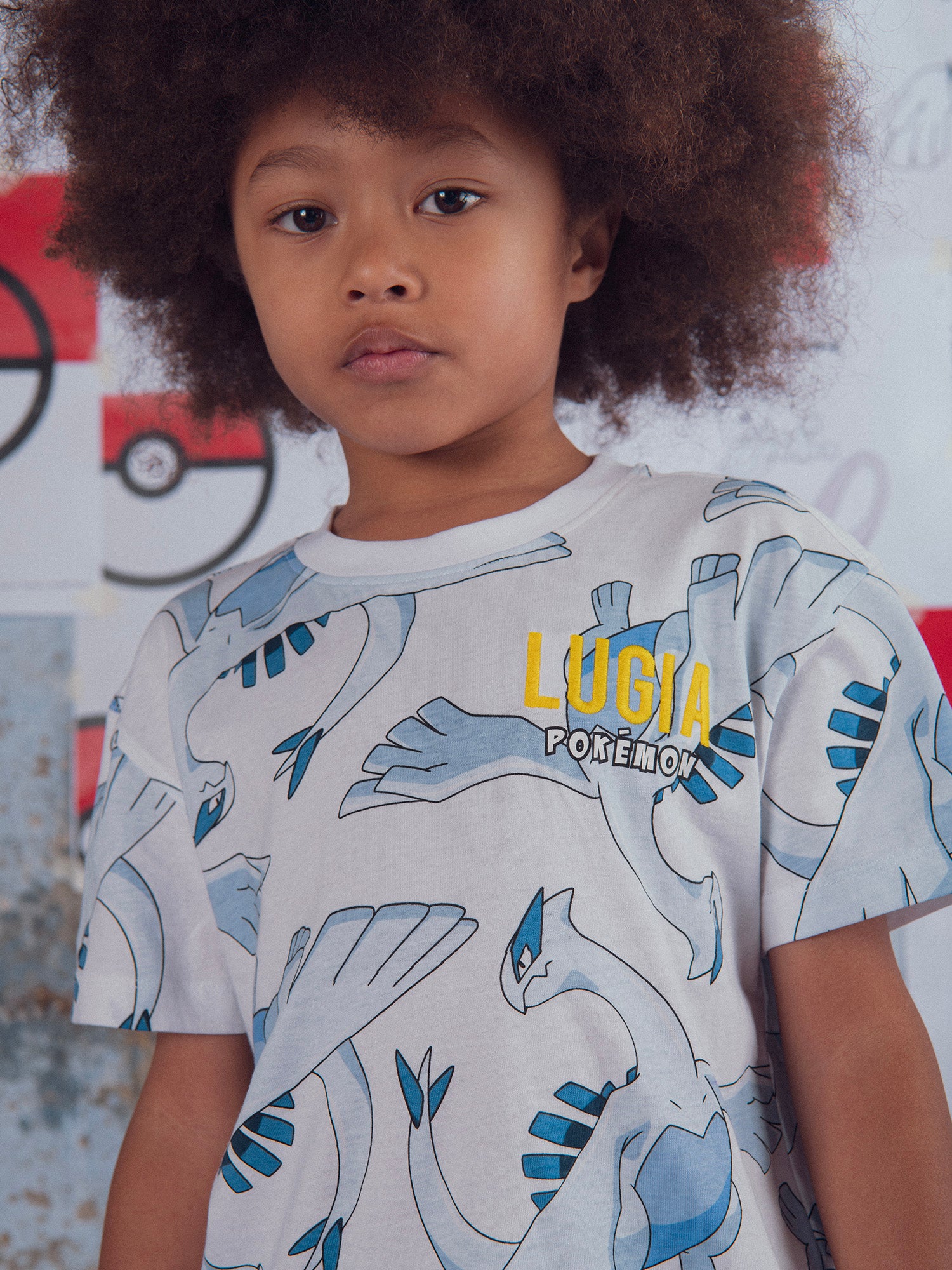 T-shirt blanc imprimé Pokémon Lugia